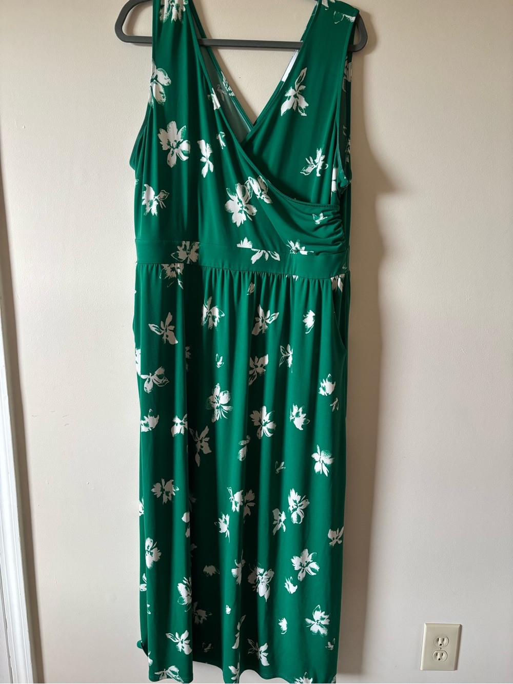 Green 2X Floral Women's Dress